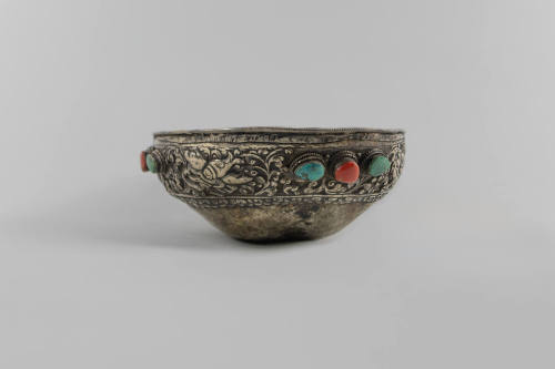 Drinking Bowl (Kapala), 17th to 19th Century
Tibet Autonomous Region, China
Bone, silver, cor…