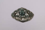 Apron Clasp, 19th to 20th Century
Shigatse, Tibet Autonomous Region, China
Silver; 3 1/2 × 5 …