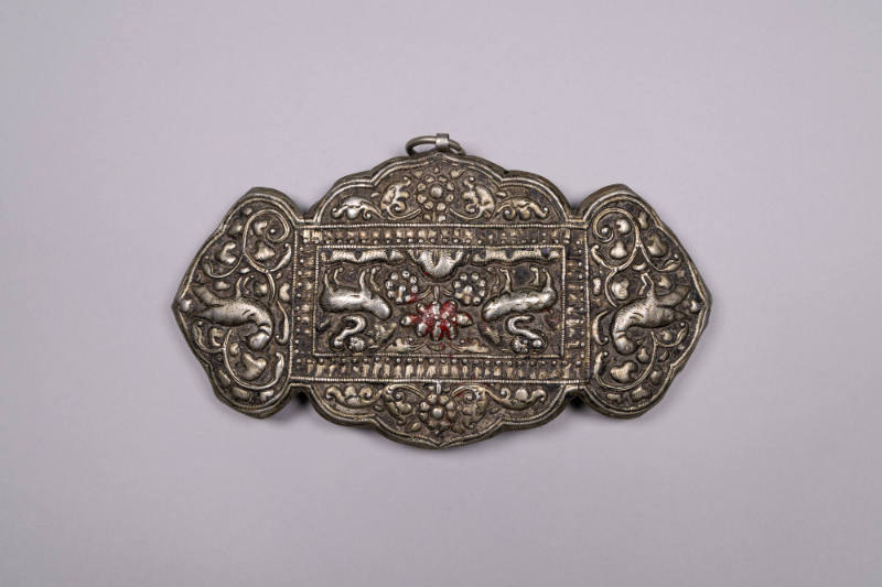 Apron Clasp, 19th to 20th Century
Shigatse, Tibet Autonomous Region, China
Silver; 4 5/8 × 8 …