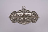 Apron Clasp, 19th to 20th Century
Shigatse, Tibet Autonomous Region, China
Silver; 4 5/8 × 8 …