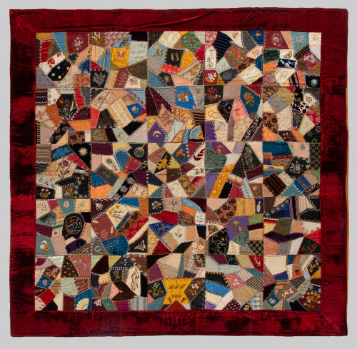 Crazy Quilt, 1888
Unknown quilter with initials LAP; possibly North Dakota or Alaska
Velvet, …