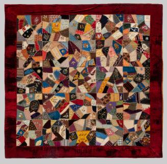 Crazy Quilt, 1888
Unknown quilter with initials LAP; possibly North Dakota or Alaska
Velvet, …