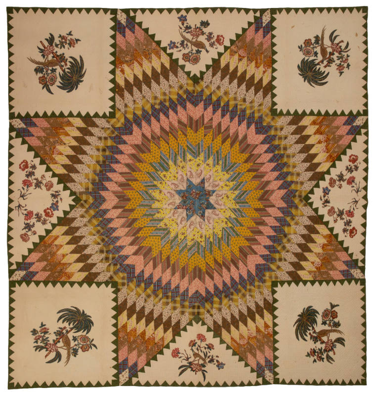 Star of Bethlehem Quilt with Chintz Cutout Appliqué, 1820s to 1830s
Virginia
Cotton; 97 1/2 ×…
