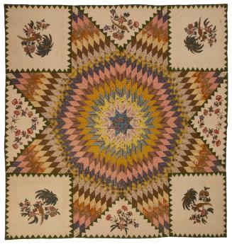 Star of Bethlehem Quilt with Chintz Cutout Appliqué, 1820s to 1830s
Virginia
Cotton; 97 1/2 ×…