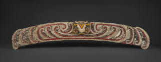 Yam House Lintel
20th Century
Massim culture
Papua New Guinea
Wood and pigment
Bowers Muse…